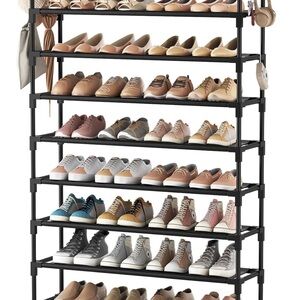 Sturdy Black Multi-Tier Shoe Organizer